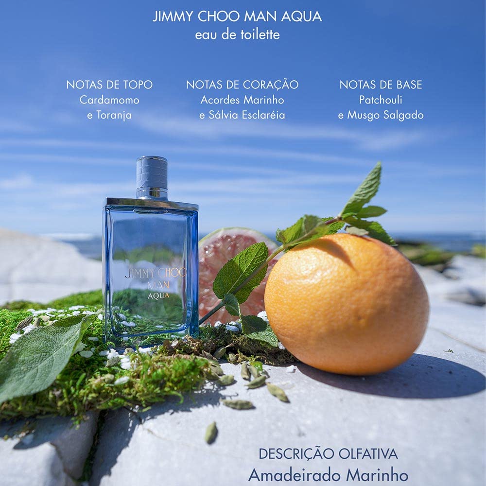 JIMMY CHOO - Man Aqua Eau de Toilette - Men's Fragrance - Fougere Marine Woody - With notes of Grapefruit, Clary Sage & Salty Moss - 3.3 Fl Oz