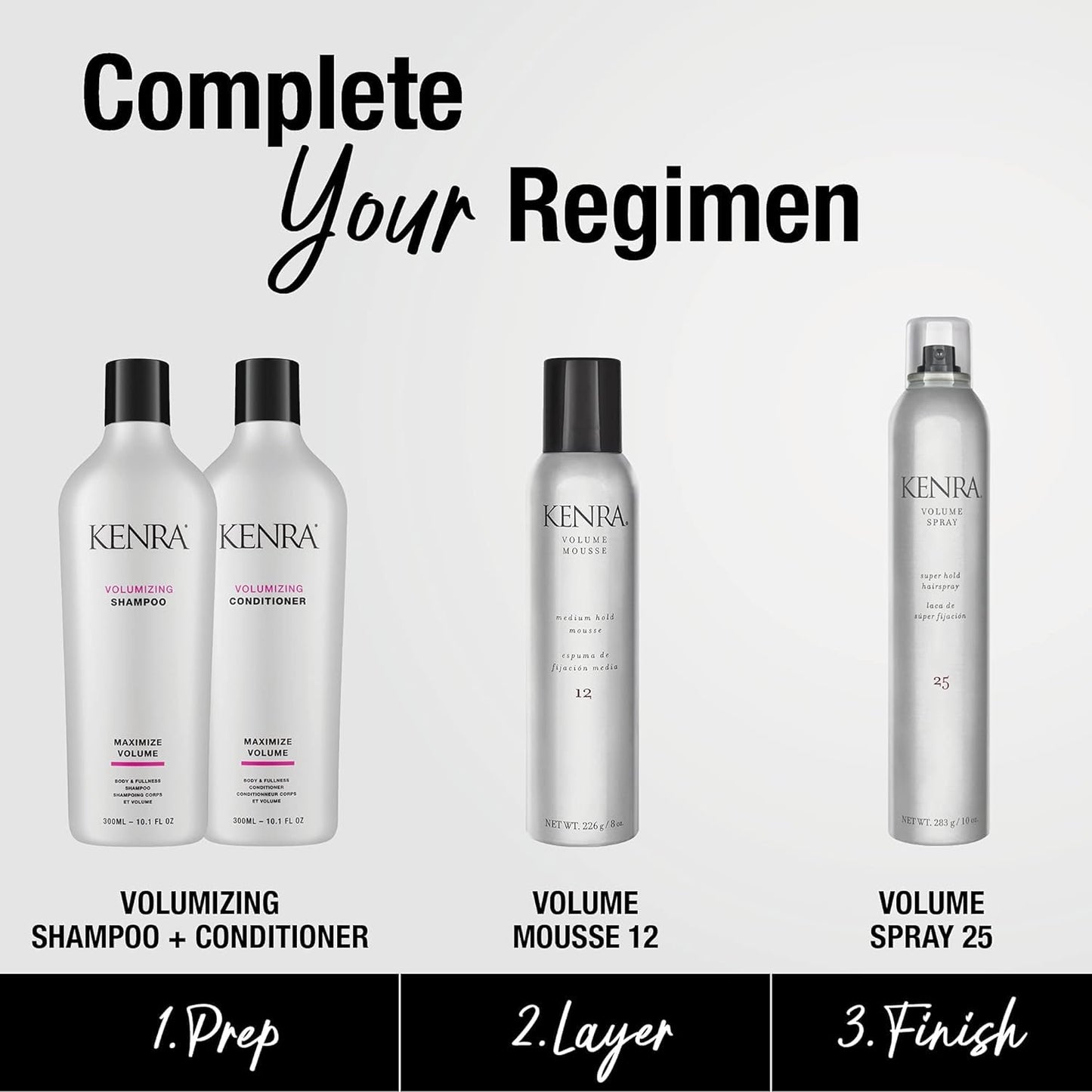 Kenra Volume Mousse 12 | Medium Hold Mousse | Non-Drying, Non-Flaking Lightweight Formulation |Styling Control Without Stiffness Or Stickiness | Tames Frizz & Conditions| All Hair Types| 8 oz (2-Pack)