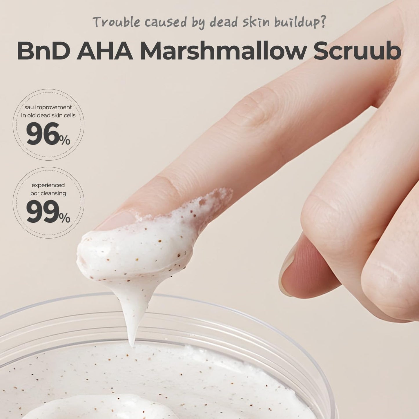 BnD AHA Marshmallow Exfoliating Body Scrub, 6.76 fl.oz-Korean Beauty