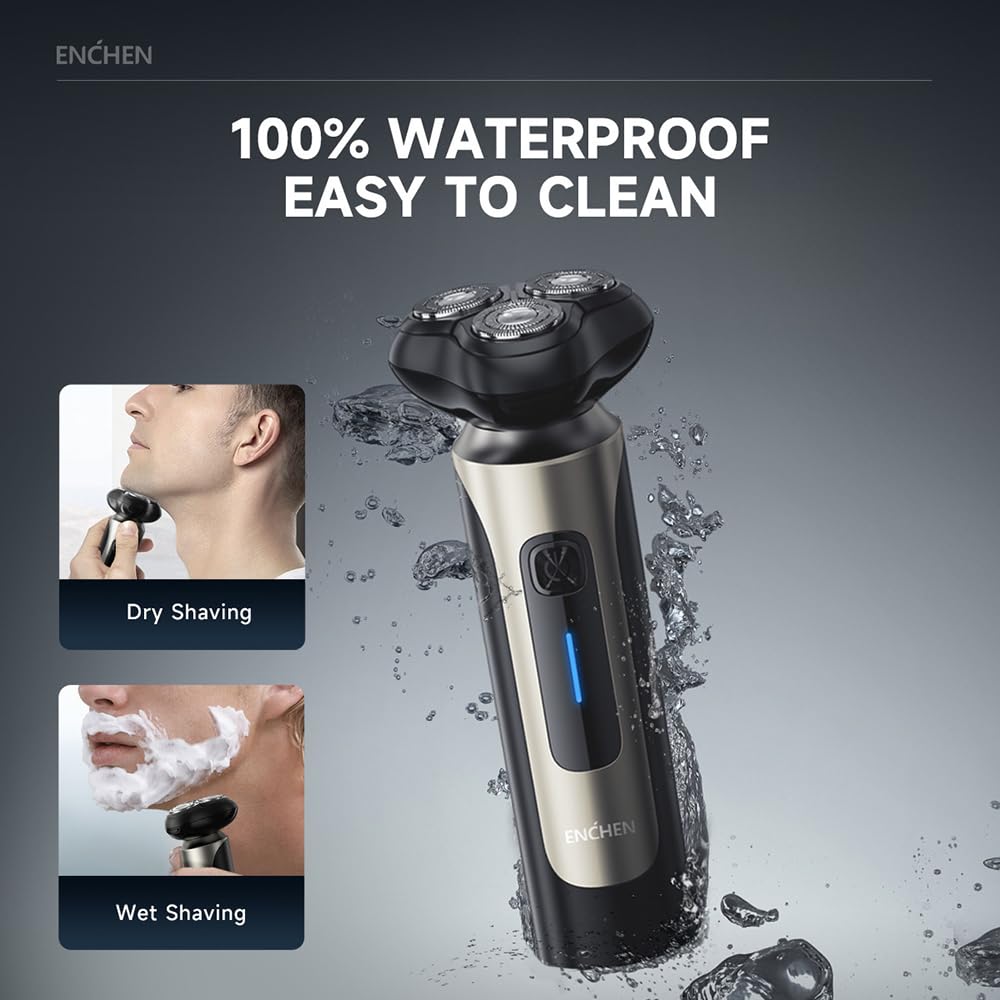 Beard Trimmer for Men, Enchen Blackstone 8 Wet Dry Shaver with 3D Flexible Head, Pop Up Trimmer, Water Proof Cordless Portable Shaver, Ideal Gift for Men