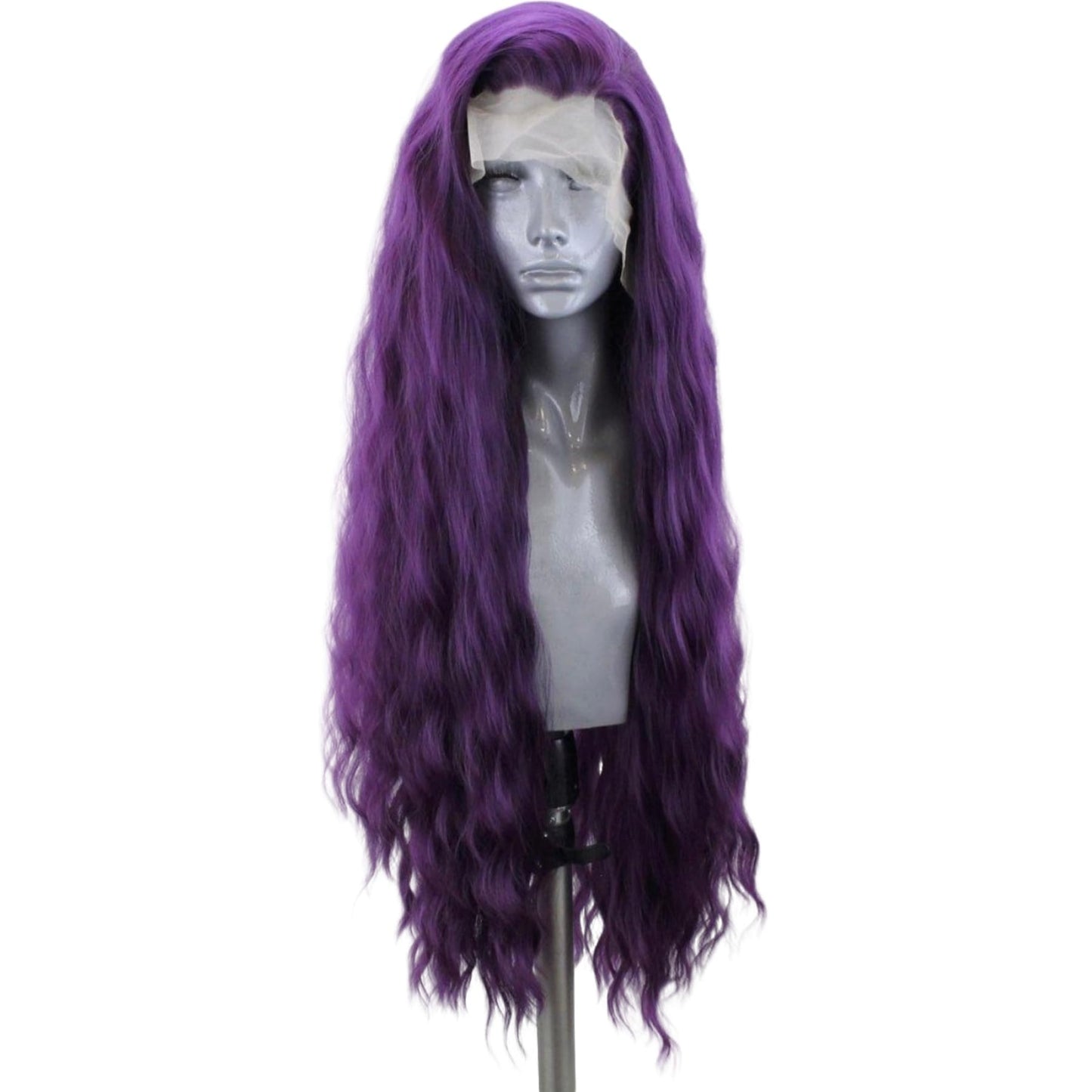 Greenmirr Wavy Deep Purple Lace Front Wig 13x4 Lace Front 24in