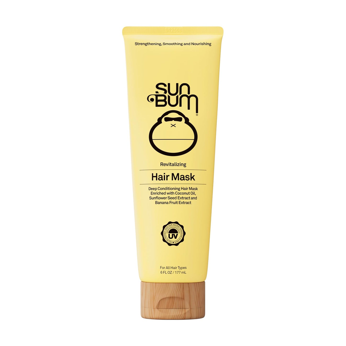 Sun Bum Revitalizing Deep Conditioning Hair Mask - Moisturizing and Restoring Treatment for Damaged Hair - Strengthening - Smoothing and Nourishing Formula - Vegan and Cruelty Free - 6 oz
