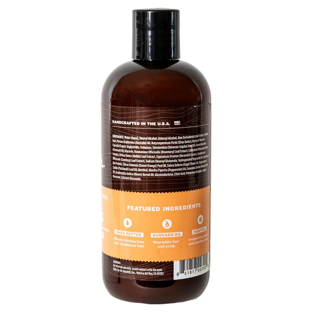 Dr. Squatch Cool Citrus Conditioner for Men – Daily Hair Conditioner – Stimulates, Hydrates, Soothes Scalp – Naturally Sourced with Organic Peppermint, Calendula, Clary Sage
