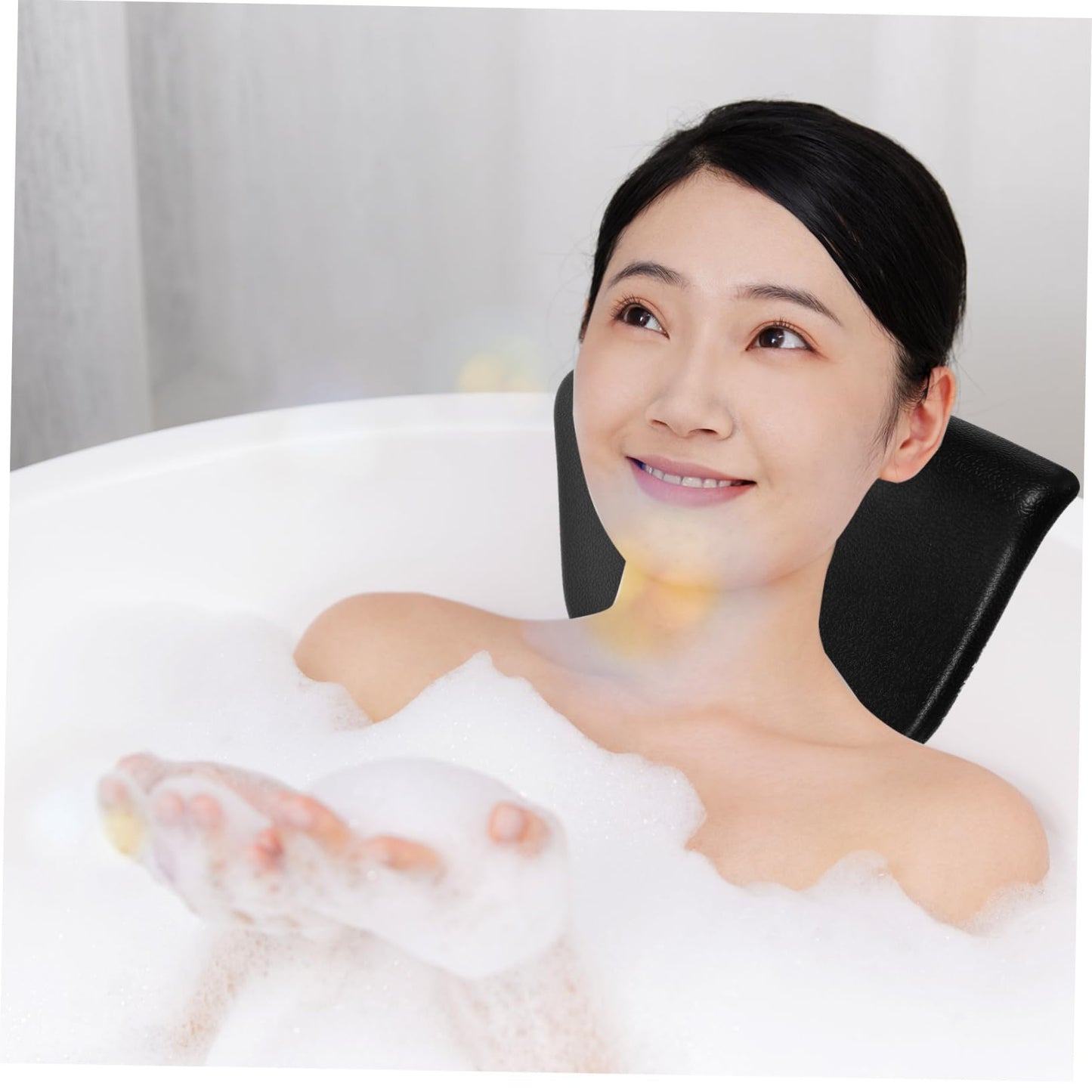Mobestech Bath Pillow with Suction Cups for Bathtub Head and Neck Support Removable Spa Cushion for Soaking Tub 10.43 X 6.1 X 1.97 Inches Comfortable and Easy to Clean