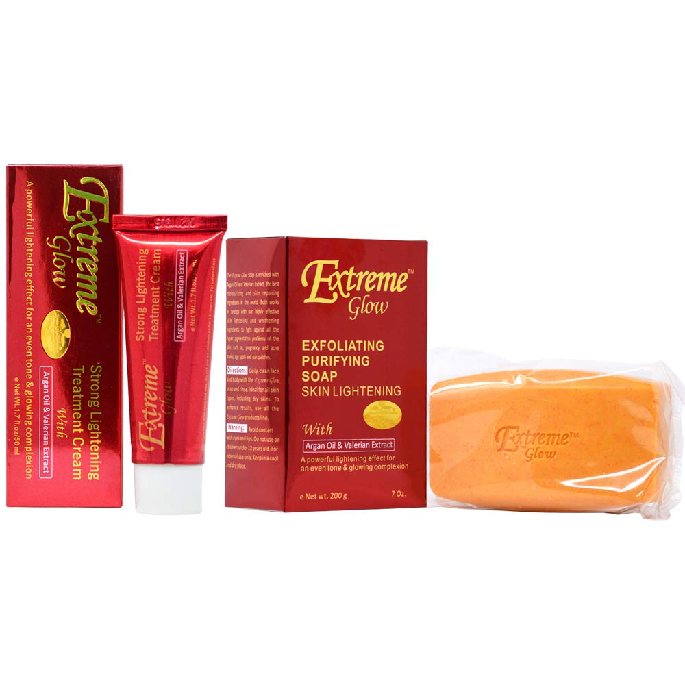 Extreme Glow Soap Set - Brightening Soap 7oz + Moisturizing Cream 1.7oz