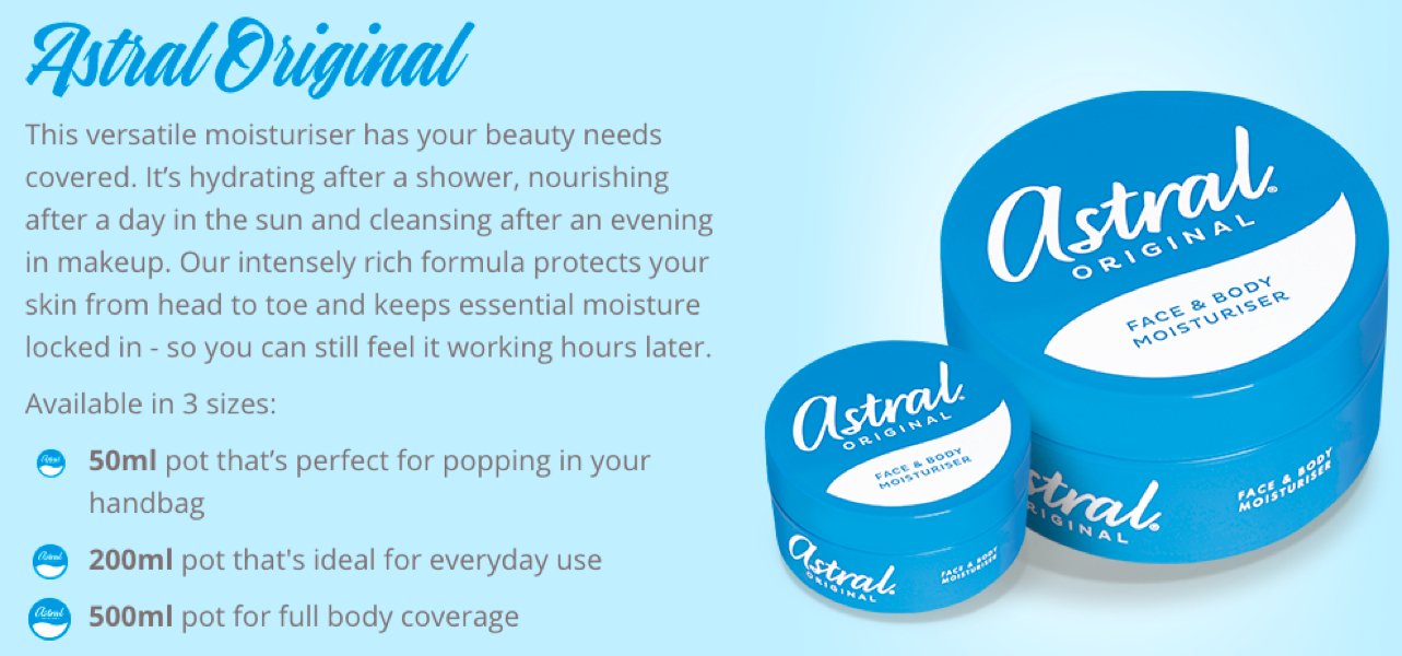 Astral Original Face & Body Moisturizer 500 ml (19 oz)