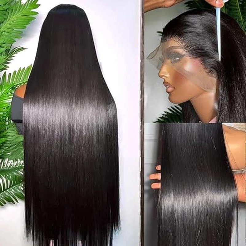 VIPbeauty 13x6 Lace Front Wigs Human Hair Pre Plucked 180 Density Straight HD Transparent Glueless Wigs Human Hair 13x6 Straight Lace Frontal Wigs Human Hair Wigs for Women 18 Inch