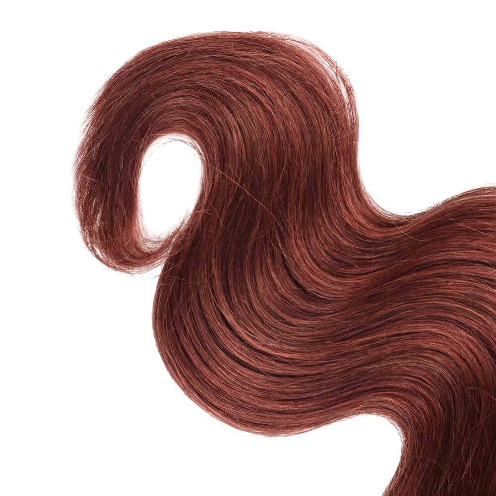 Color 33 Auburn Brown Body Wave Human Hair Bundles Reddish Brown 1 Bundle 32 Inch Copper Red Bundles Color 33 Body Wave Bundle