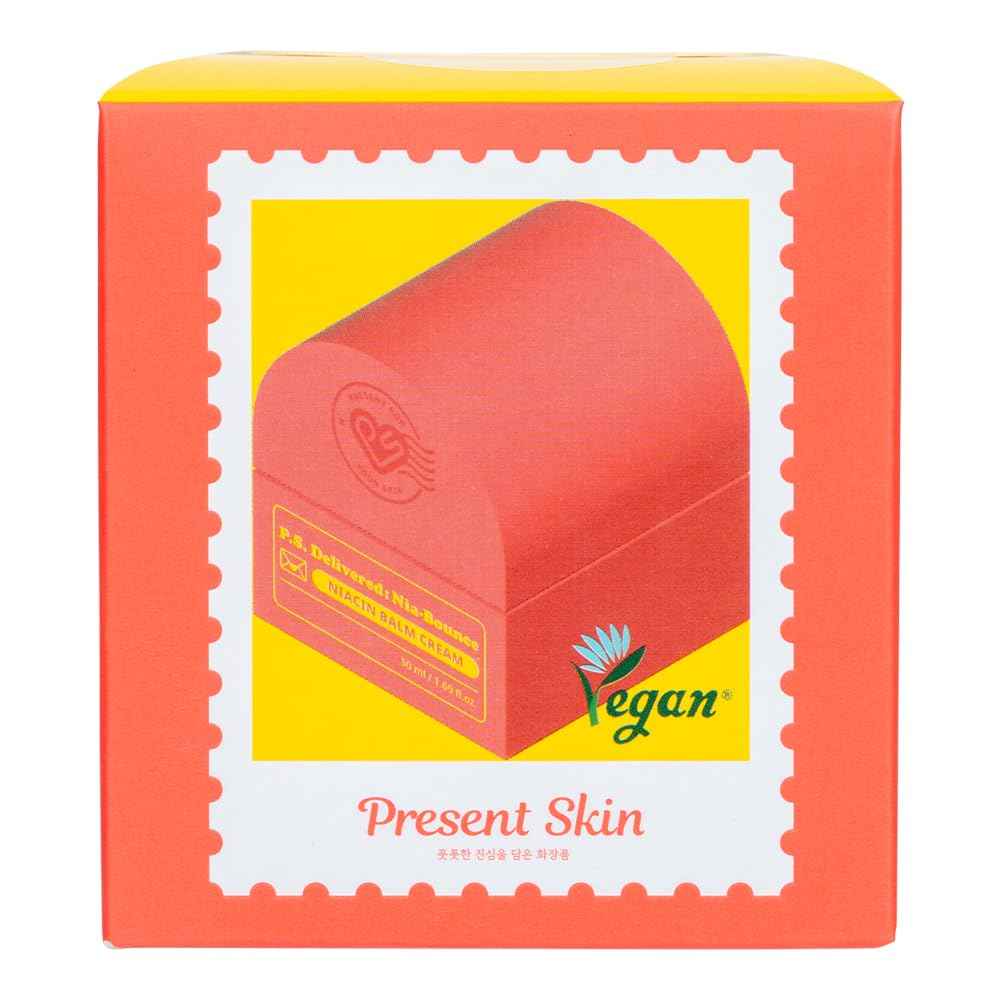 PRESENT SKIN NIA-BOUNCE Face Balm Cream – K-Beauty Korean Skin Care for Elasticity, Glow & Anti-Aging – Vegan Friendly – For Dry & Sensitive Skin, 50ml, 1.69 fl.oz.