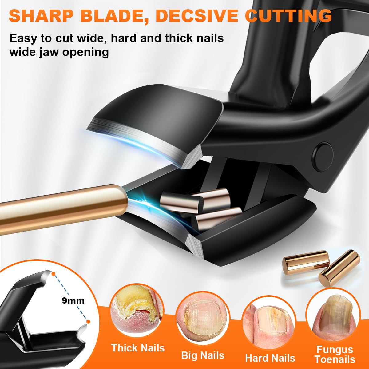 Toenail Clippers for Seniors, 2026 Upgrade Angled Head Nail Clippers for Men with Catcher, CLPPNA Ergonomic Toenails Clipper for Thick Toenails Long Handle, Sharp Wide Jaw Fingernail Clippers Adult