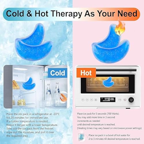 Reusable Hot and Cold Gel Eye Patches for Puffy Eyes, Multi-Color Glitter, Cooling Therapy Eye Mask, 5 Pairs (Star Model)