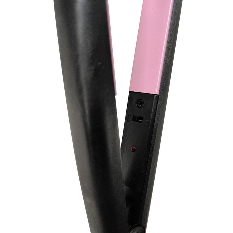Unifizz 12V Portable Car Hair Styler Travel Black and Pink Hair Straightener Flat Iron Straightening