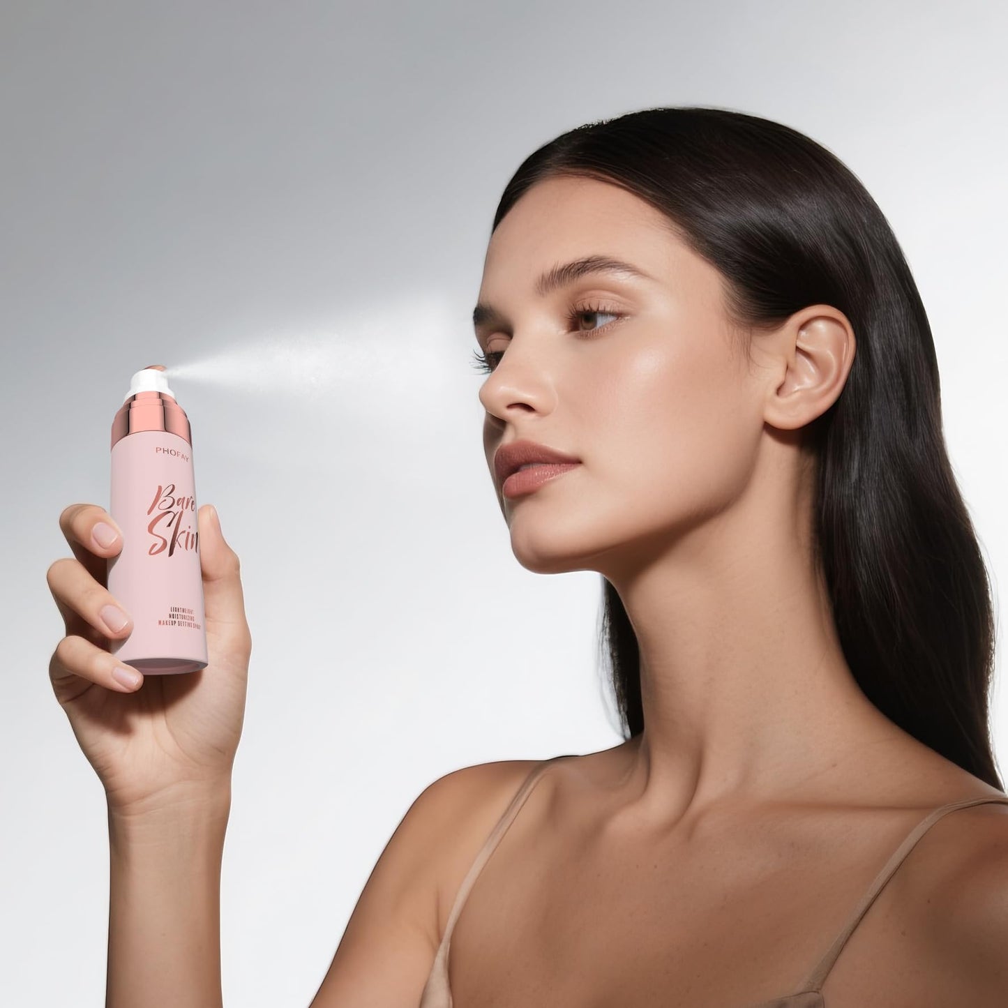 PHOFAY Moisturizing Setting Spray-Hydrating, Long-Lasting Makeup Fixer with Breathable Film & Refreshing Peach Scent, Travel Size 2.7 fl oz