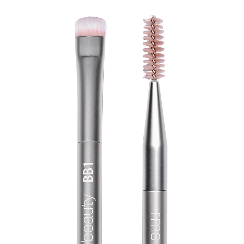 RMS Beauty Back2Brow Brush - Vegan Synthetic Fiber Eyebrow Makeup Brush with Spoolie Cruelty Free Clean Beauty Makeup Tools