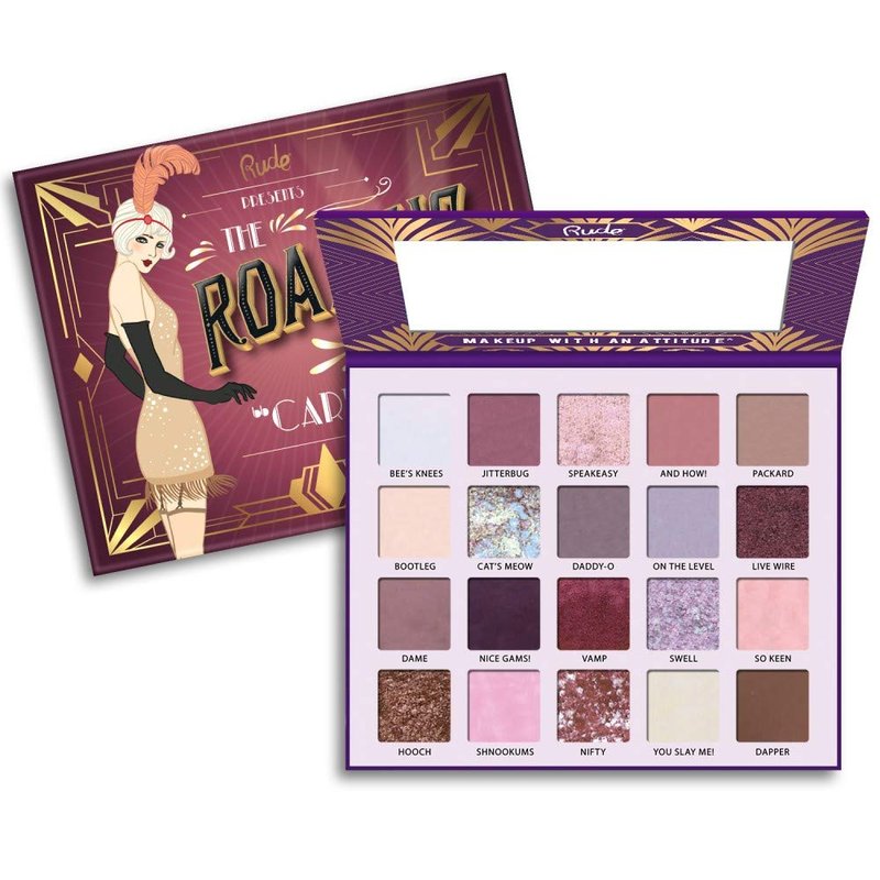 RUDE Roaring 20’s Eyeshadow Palette | Bold, Velvety Matte & Shimmer Shades for Vintage Glam Looks | Blendable, High-Pigment, Vegan & Cruelty-Free Makeup Palette [Carefree]