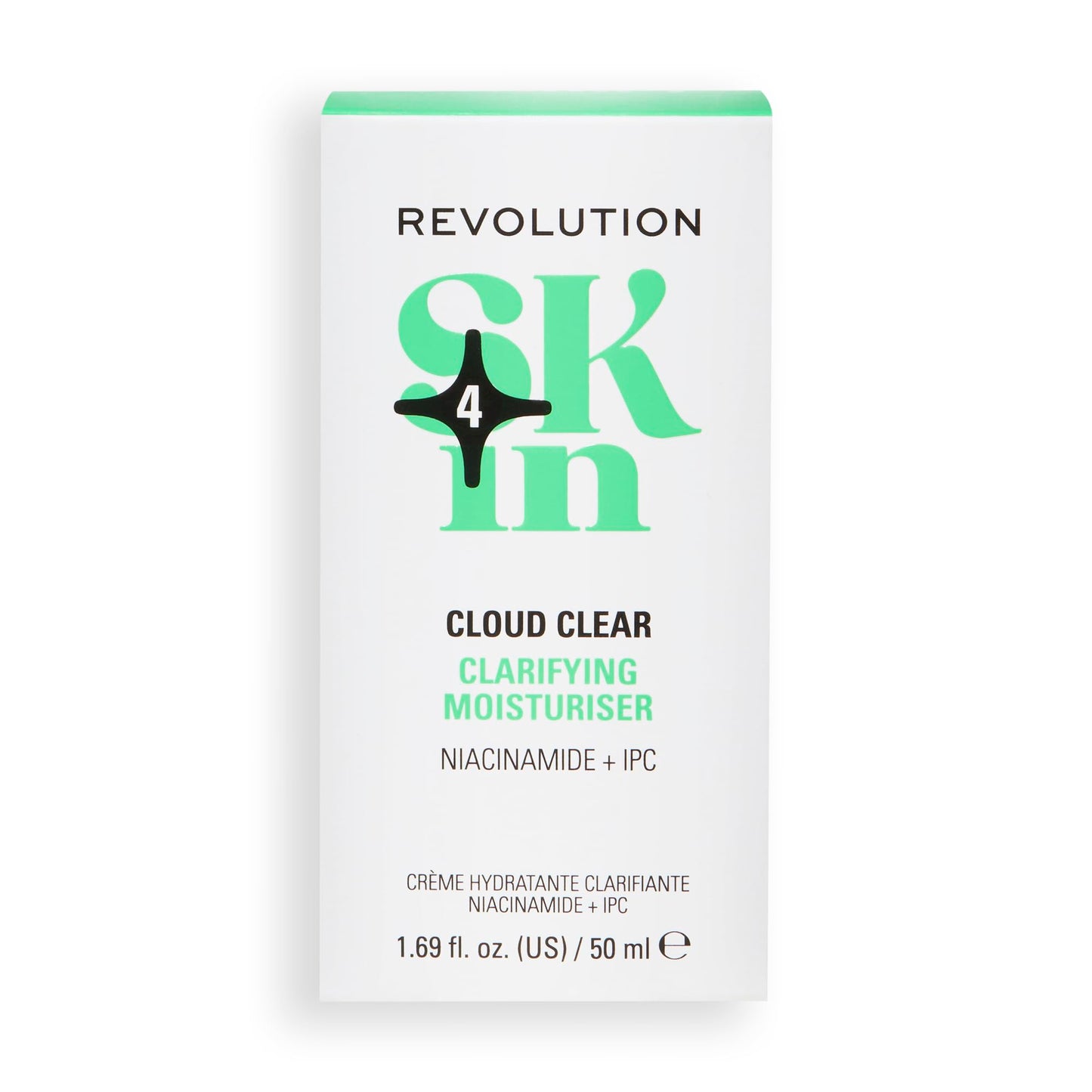 Revolution Skin, Cloud Clear Niacinamide & IPC Clarifying Moisturizer, Lightweight & Hydrating Face Cream, Vegan & Cruelty-Free, 1.69 fl oz