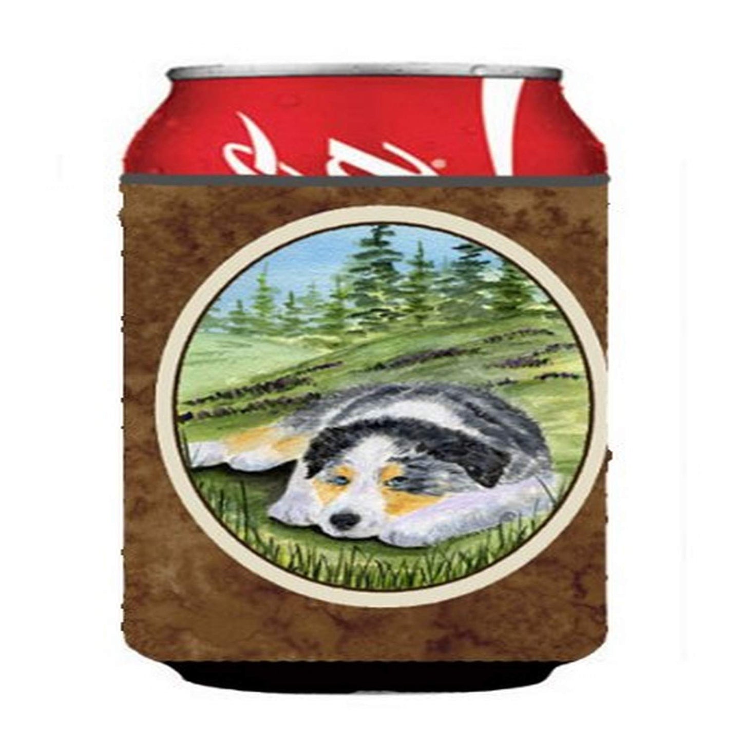 Caroline's Treasures SS8283CC Australian Shepherd Can or Bottle Hugger Cooler Washable Drink Sleeve Collapsible Beverage Insulated Holder, Can Hugger, Multicolor