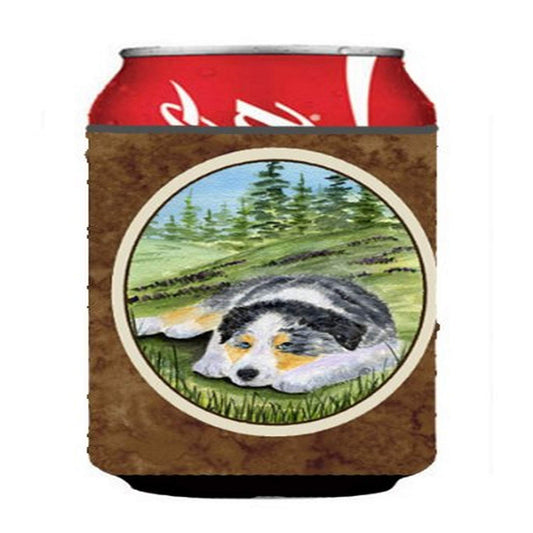 Caroline's Treasures SS8283CC Australian Shepherd Can or Bottle Hugger Cooler Washable Drink Sleeve Collapsible Beverage Insulated Holder, Can Hugger, Multicolor