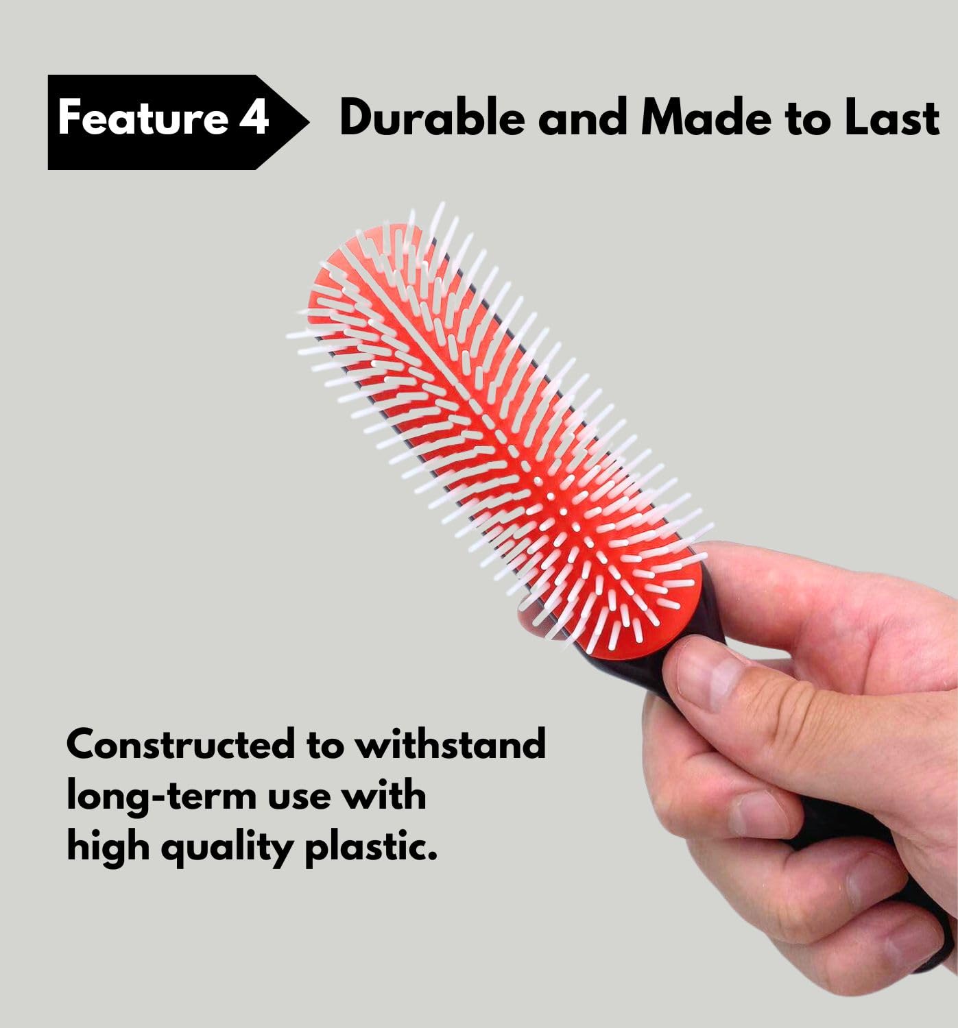 MDSTYLE Hair Brush for Curly, Thick, Wavy and Coily Hair - Curl Defining, Detangling, Styling, Blowdrying, Shaping - 9 Row Detangler Brush for Women and Men - Dry or Wet