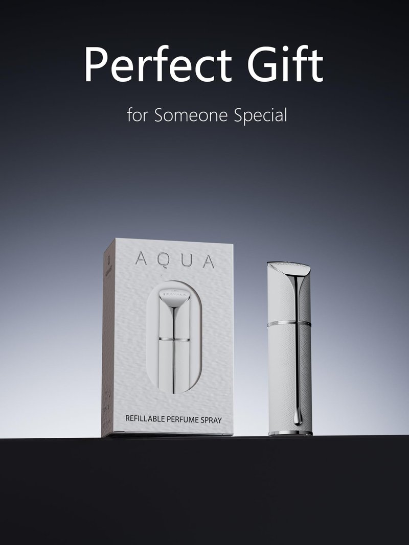 Travalo AQUA Refillable Perfume Atomizer, 5ml Travel Perfume Bottle with Easy Bottom Refill, Leak-Proof Mini Cologne Sprayer, TSA-Approved Pocket Fragrance Spray for Women & Men,1 Piece (White)