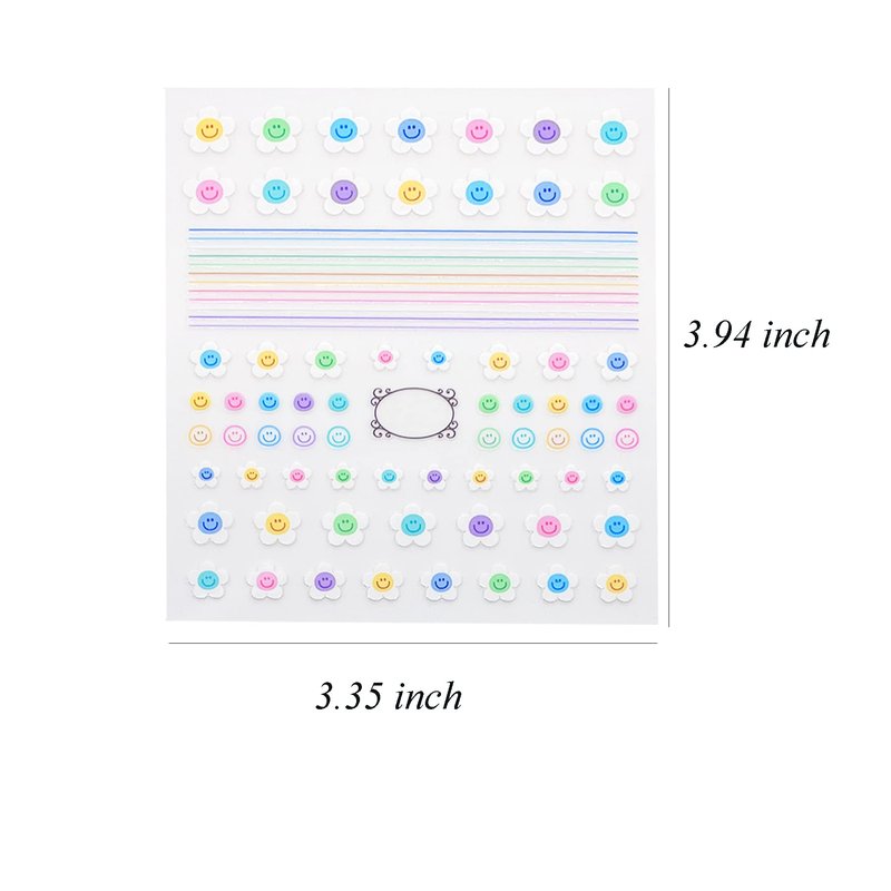 New 12 Large Sheets of Cute Nail Stickers for Women and Teen Girls Self Adhesive Nail Decals for Nail Art Decoration Including Hearts Stars Letters Bowknot Leaves Flowers Plants Fruits Butterflies