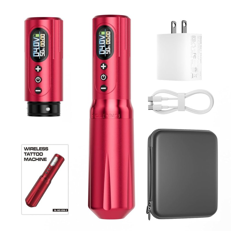 Wireless Tattoo Gun Kit - Fast Charging Dual 2000mAh Power Supply for Beginners & Artists