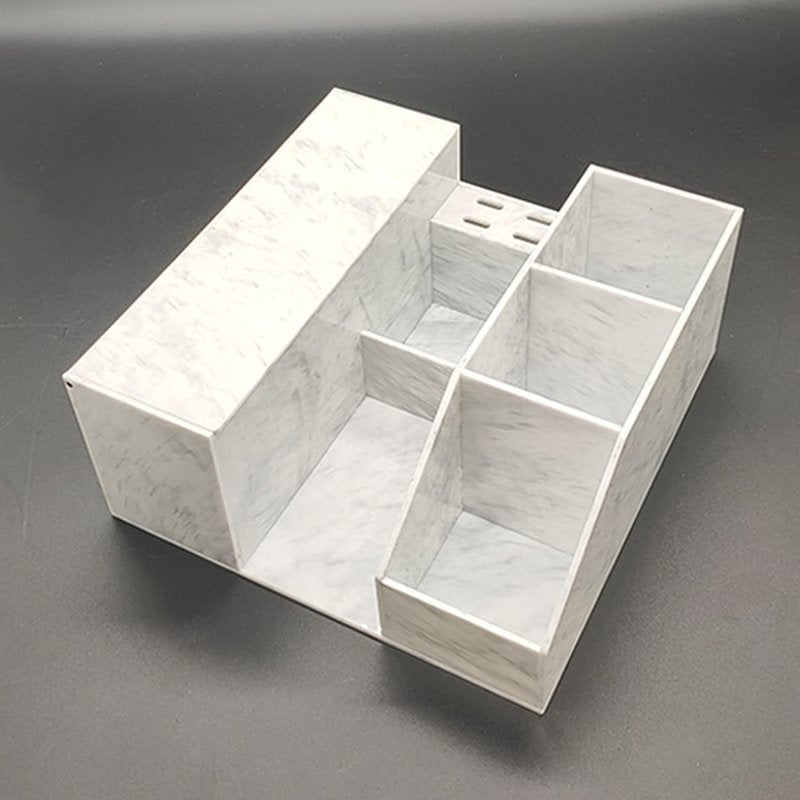 Eyelash Beauty Organizer, Acrylic Eyelash Grafting Tool Storage Beauty Tool W/Tweezers Holder Display Boxes for Home Eyelash Salon (Marble White)
