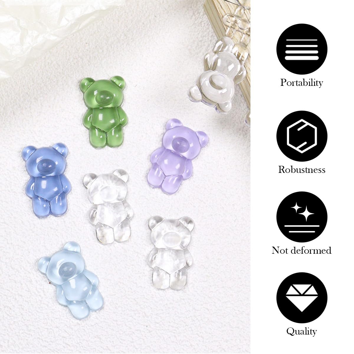 LCJAOF 140pcs Nail Polish Color Card Display Sticks Cartoon Bear Shaped Transparent Acrylic Display Card for Colorful Polish DIY Manicure Tool Accessories