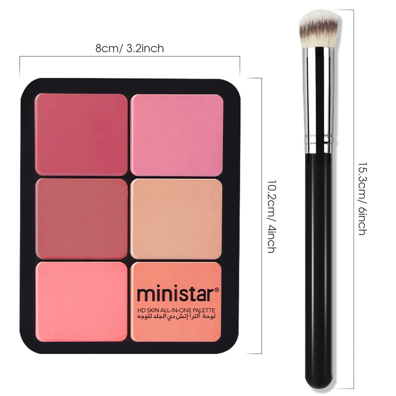 LSxia 12 Colors Cream [Blush Contour Concealer] Makeup Palette for Cheeks - All in One Makeup Palette Kit with Brush, Natural Matte Long Wearing, Waterproof Blendable Face Make Up Pallete (#02)