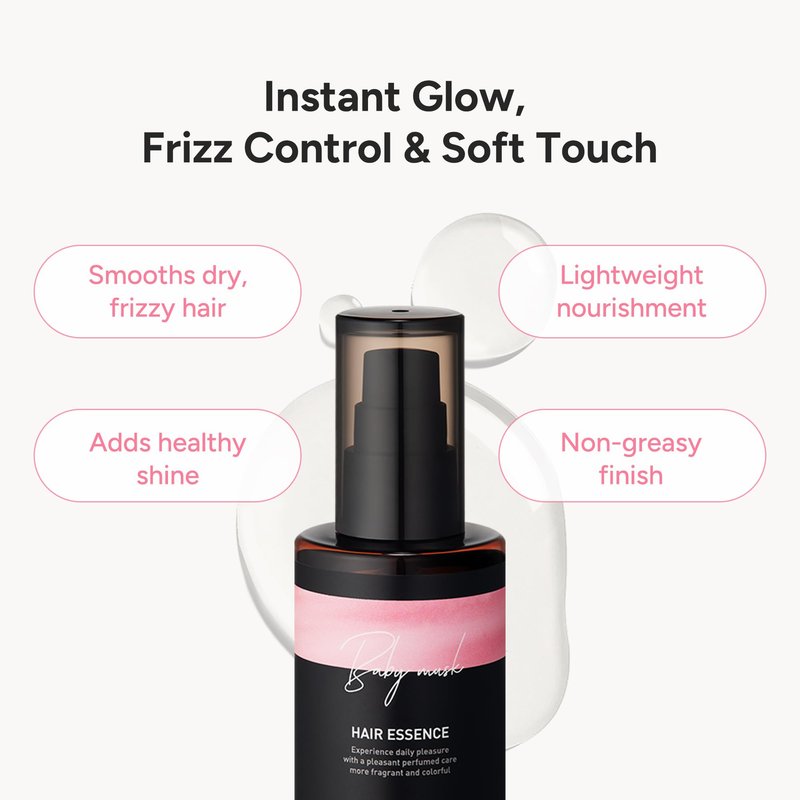 BANANAL 2-in-1 Perfumed Hair Oil & Serum - Korean Hair Care with Moroccan Argan Oil for Dry Damaged Hair, Anti-Frizz Glass Hair Shine, 12 Amino Acids, Paraben-Free, Baby Powdery Musk, 3.38 fl oz
