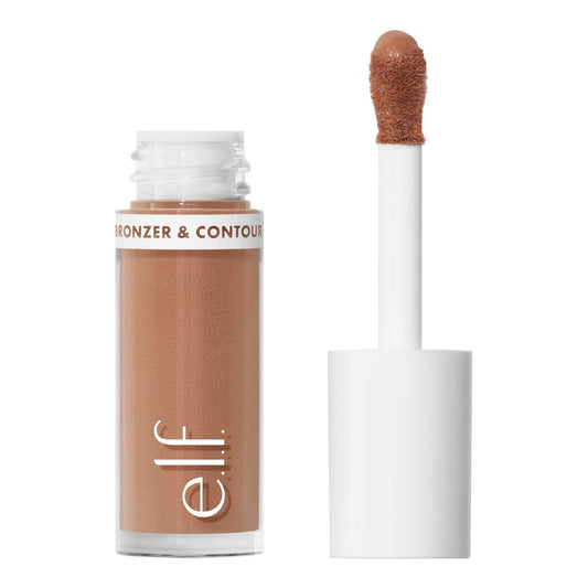 e.l.f. Camo Liquid Bronzer & Contour, Silky Pigmented Formula, Long-Lasting Glow for A Sun-Kissed, Sculpted Finish, Vegan & Cruelty-Free, 2 Fair/Light