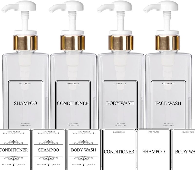 White Opaque Pump Bottles - Refillable BPA-Free Plastic for Shampoo, Conditioner & Lotion | Set of 3