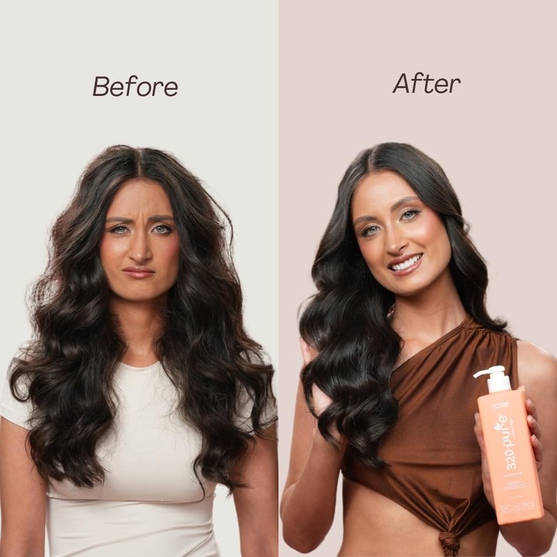 Rev320 320Pure Smoothie Leave In Conditioner 8oz, Sulfate Free, Color Safe & Lightweight Formula, Deep Repair Moisturizing Detangler for Frizzy, Curly, Thick, Wavy, Dry & Damaged Hair