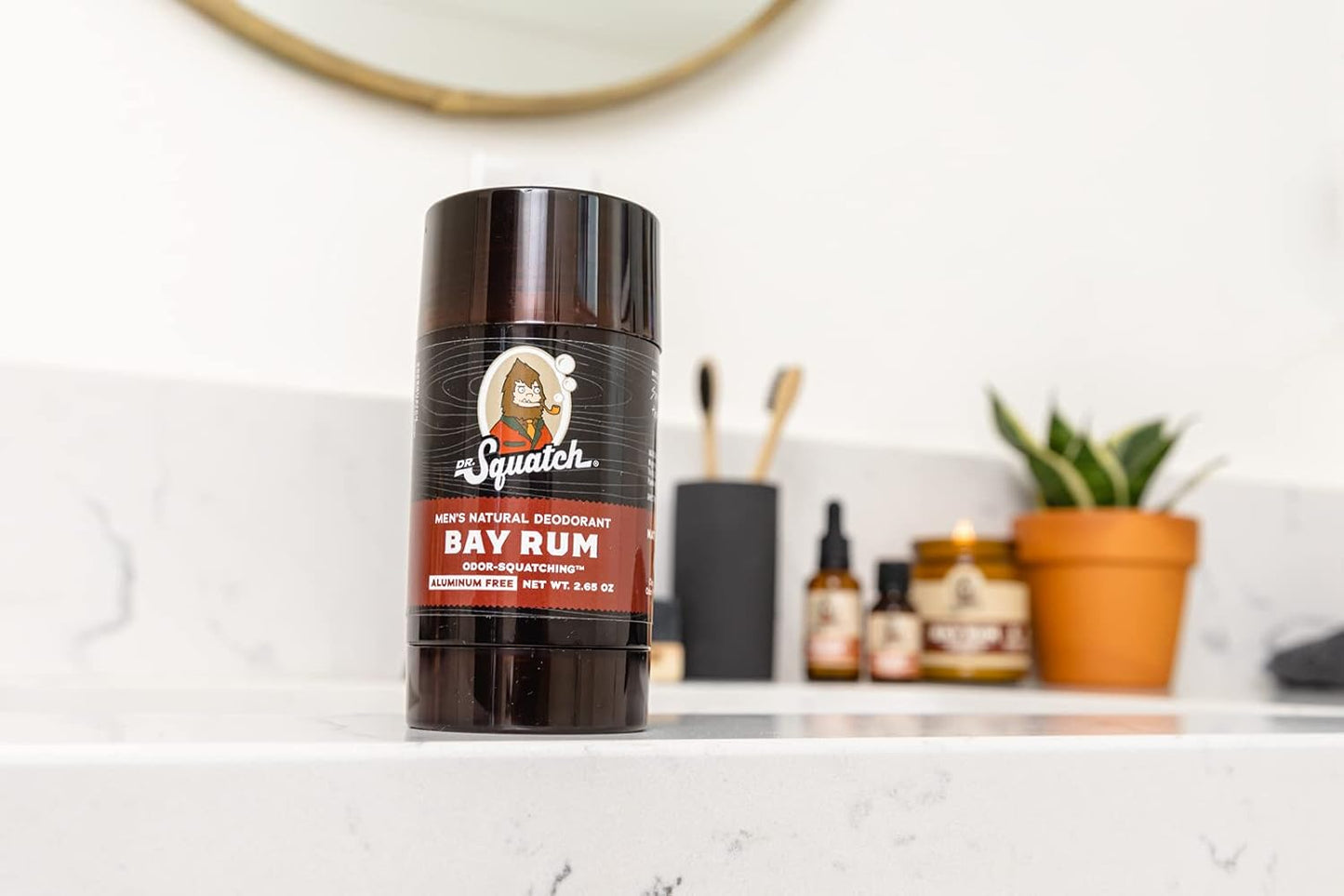 Dr. Squatch Natural Deodorant for Men - Aluminum-Free Bay Rum Scent | 2.65 oz