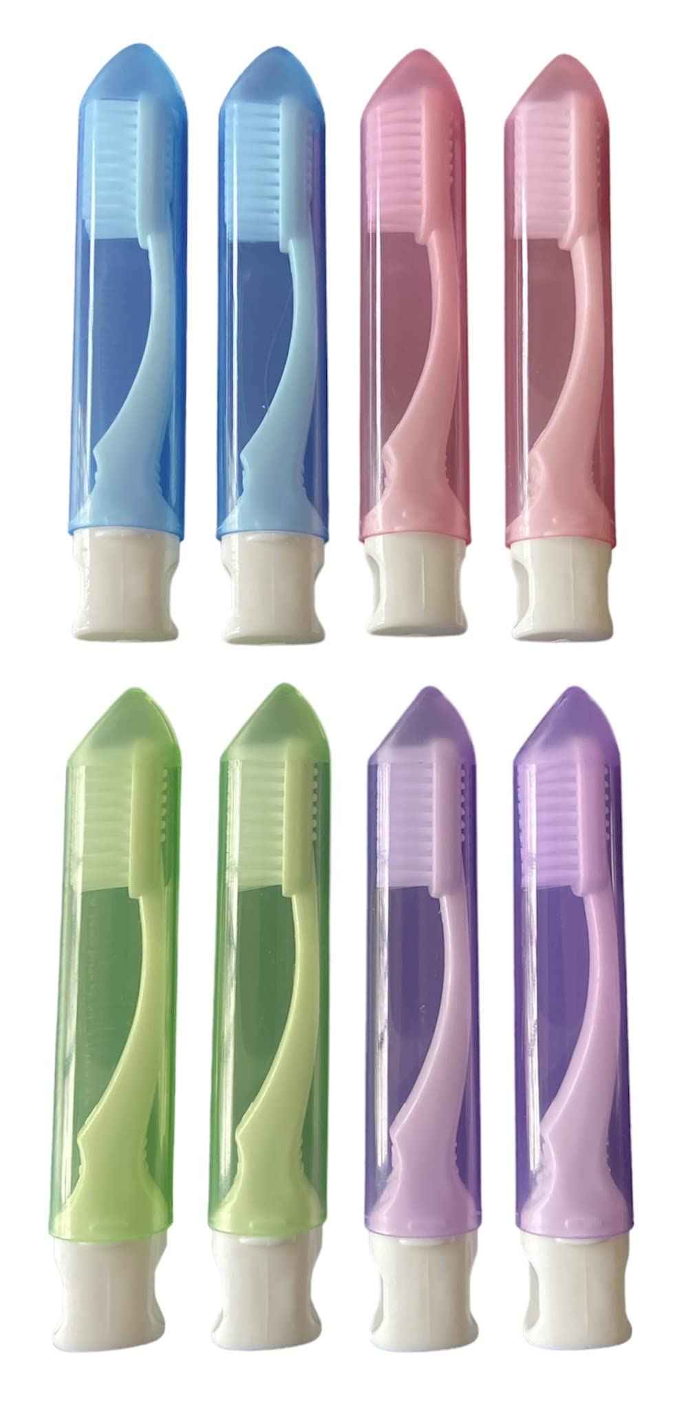 Ora-Zen 24 Packs Colourful Folding Toothbrush Bulk Portable Folding Travel Toothbrush with Containers for Travel Camping Business Trip
