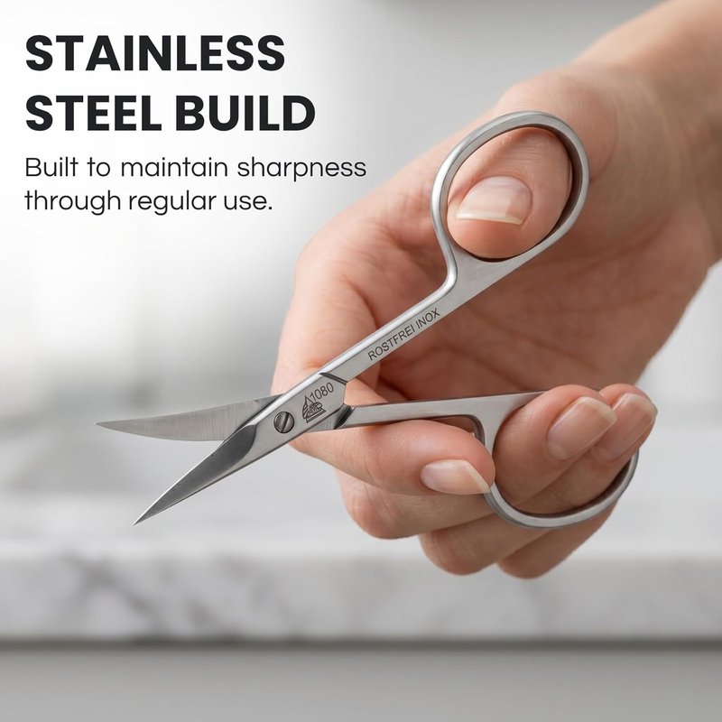 INOX Stainless Steel Cuticle Scissors - German Precision Cuticle Remover | Ergonomic Design