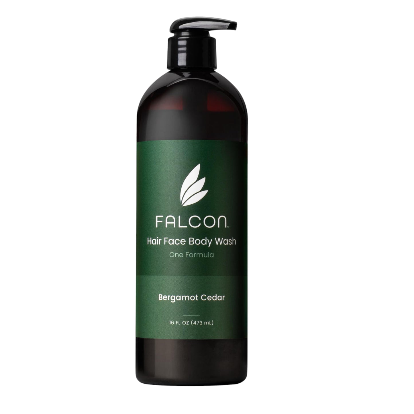 Falcon Personal Care Hair Face Body Wash | 3-in-1 Moisturizing Formula, Bergamot Cedar Scent, Paraben & Sulfate Free, Natural Ingredients, Gentle Cleansing, 16 fl oz