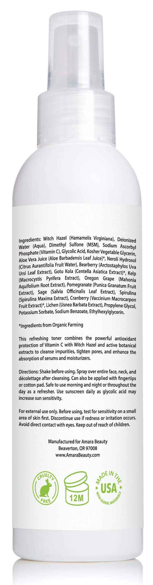 Facial Toner with Witch Hazel & Vitamin C, 6 fl. oz.