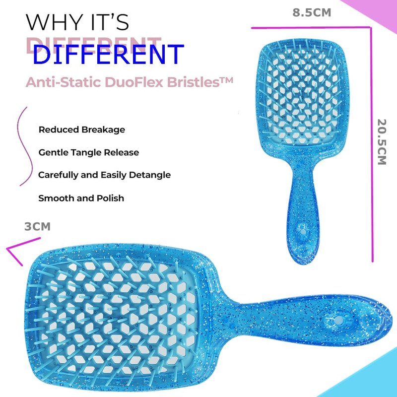 Hair Brushes for All Wet Hair or Dry Hair, Travel Brush Anti-Static Flash Vent Combs, Lightweight Handle Reduceing Scalp Itching Brushes (Purple&Blue)