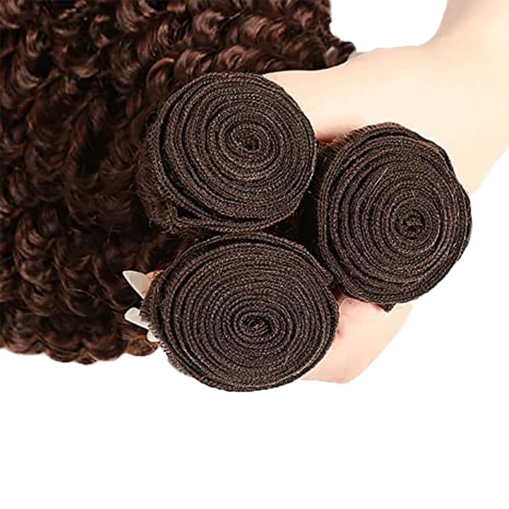 Brazilian Chocolate Brown Human Hair Bundles - Deep Wave 8-10-12 Inch | Unprocessed Virgin Hair for Black Women