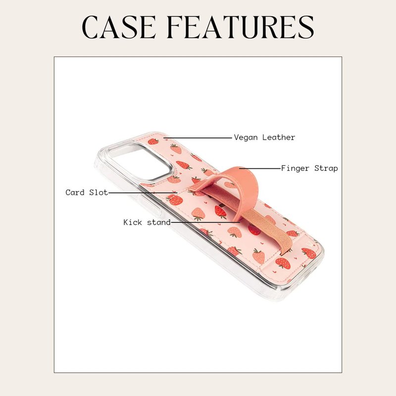 Walli Cases for iPhone 15 Plus Case Aesthetic Wallet Phone Case Card Holder, Securely Holds up to 2 Cards - Cute, Trendy Phone Cover for Women, fits iPhone 15 Plus, with Kickstand & Finger Strap
