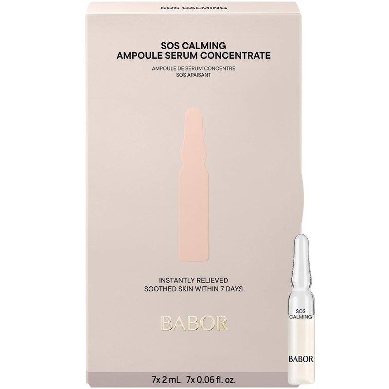 BABOR SOS Calming Ampoule Serum Concentrates, Soothing Serum to Treat Irritated Skin, Reduce Redness and Strengthen Skin Barrier, 7 Day Treatment