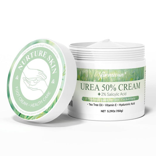 Yarmisun Urea Cream 50 Percent Feet Maximum Strength with Hyaluronic for Dry Skin Cracked Heels Callus Remover
