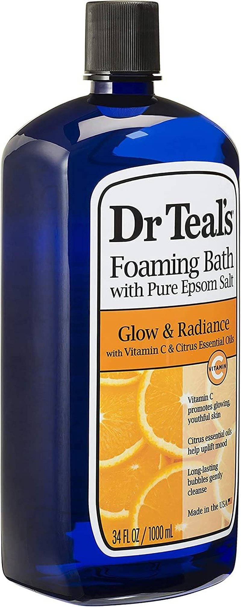 Dr Teal's Foaming Bath Combo Pack - Moisturizing Shea Butter & Almond Oil | Glow & Radiance with Vitamin C, 68 fl oz