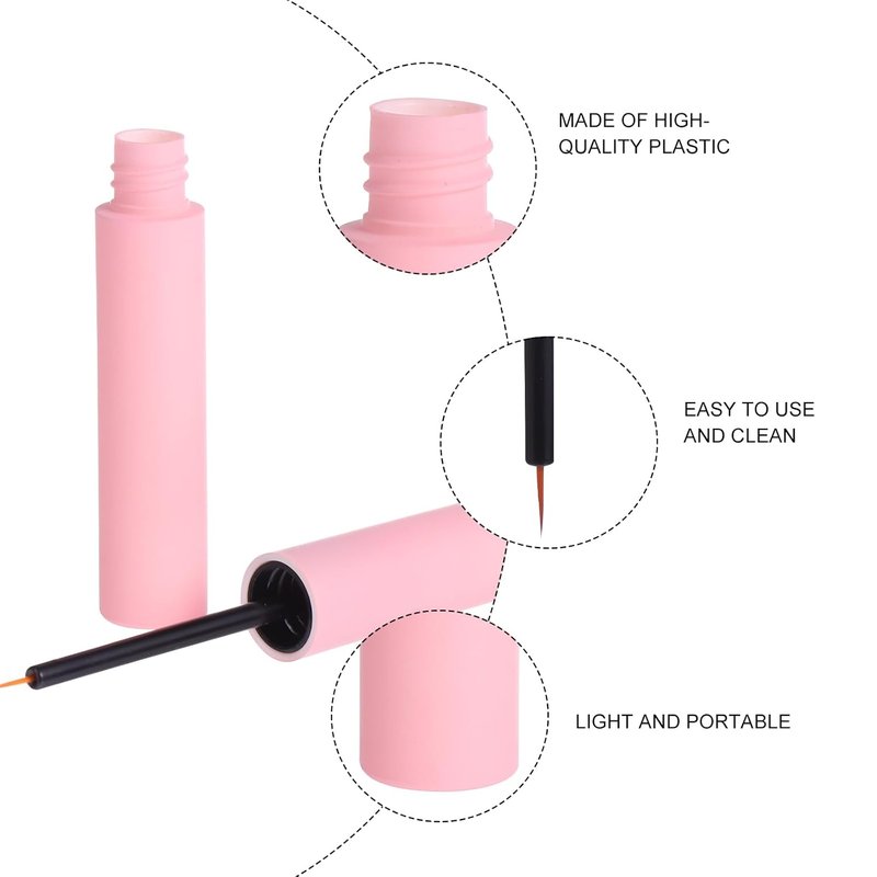 LALAFINA 30Pcs Plastic Eyeliner Tubes - 10ml Refillable Vials with Brush Applicator for DIY Eyelash Growth Oil & Eye Gloss