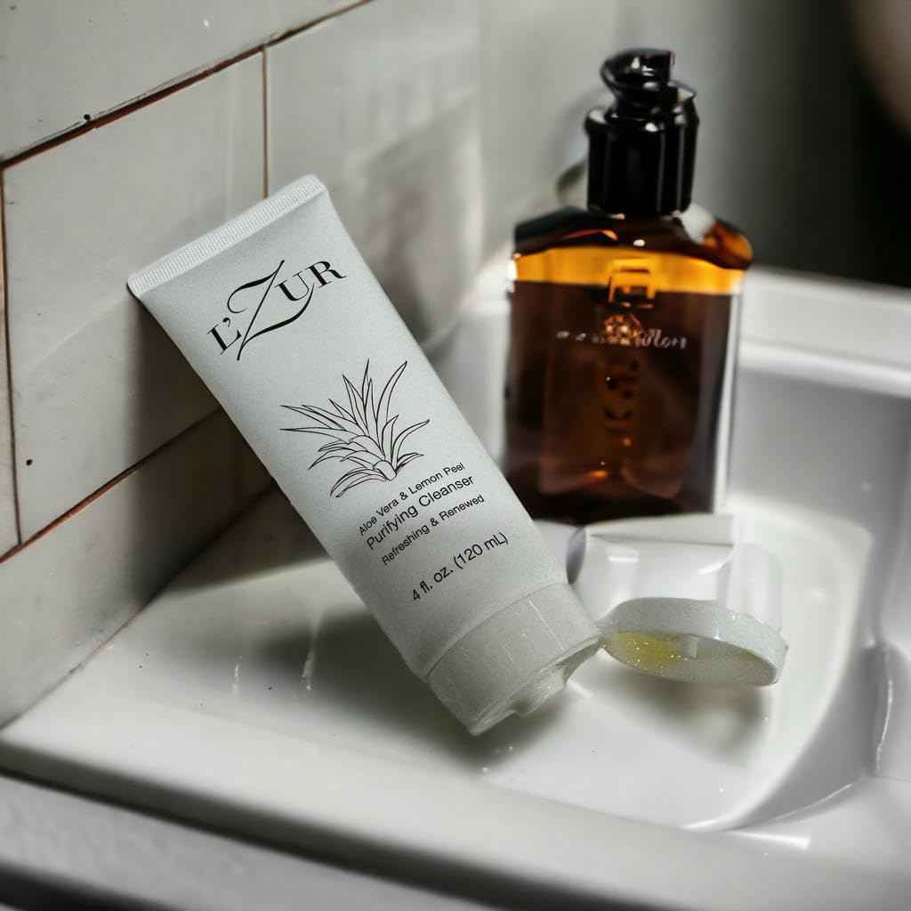 L’Zur Aloe Vera & Lemon Peel Purifying Cleanser for Women Facial Age Defender Natural ingredients 4 - Fluid Ounce