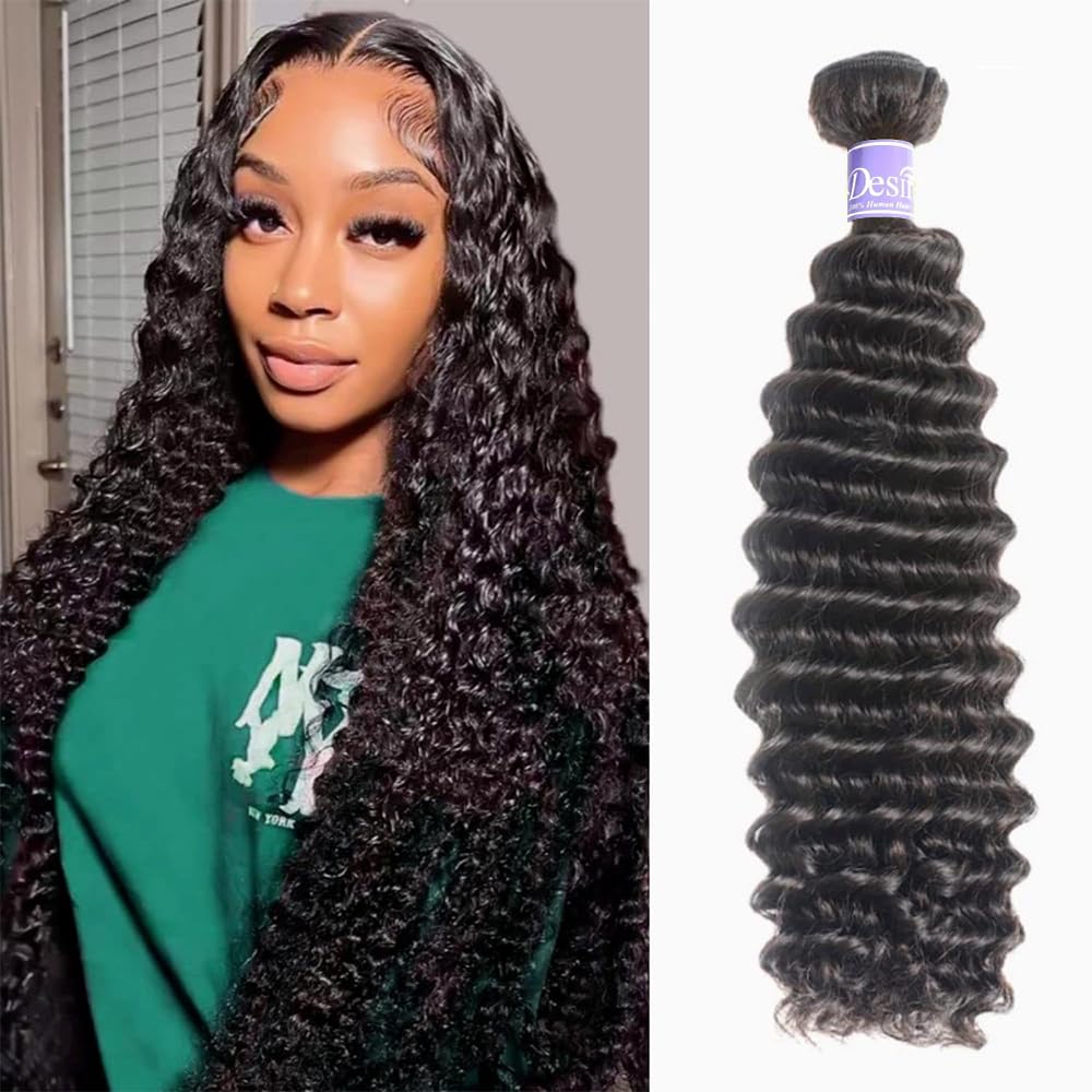 Deep Wave Bundles - 100% Unprocessed Brazilian Virgin Human Hair | 20” Double Weft for Natural Black Women