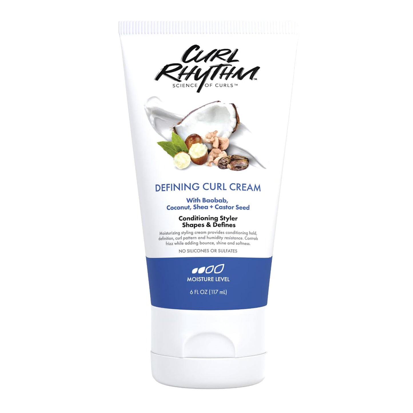 Curl Rhythm Defining Curl Cream - Hair Moisturizer for Curly Hair - Styling Cream for Frizz Control, Bounce, and Shine - Sulfate Free - 6 pc