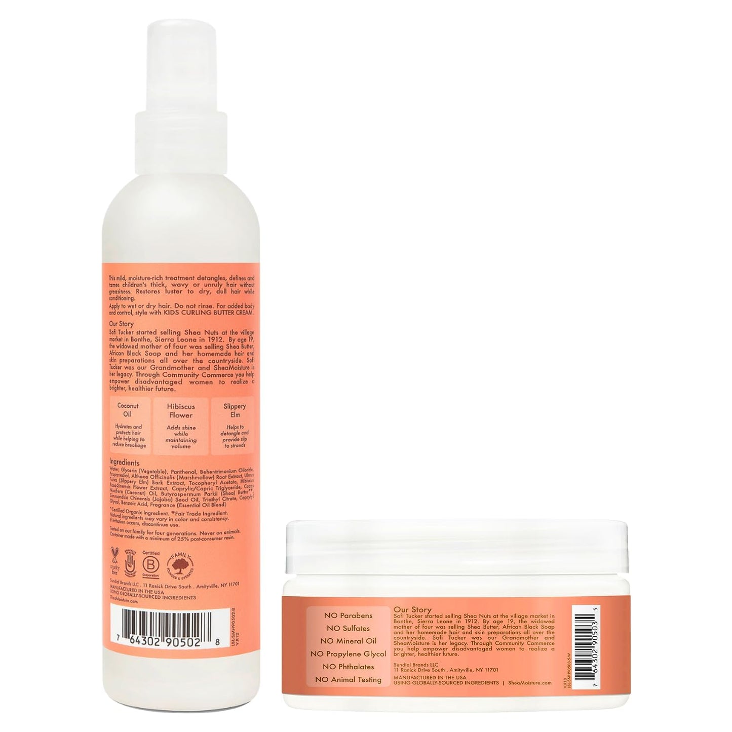 SheaMoisture Kids Detangler Spray + Curl Cream, Coconut & Hibiscus