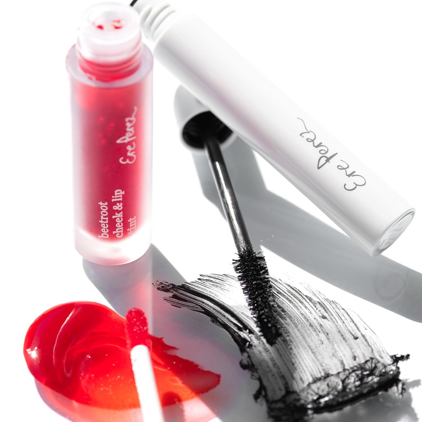 Ere Perez - Lash to Lip Party Proof Duo | Avocado Waterproof Mascara (Black) + Beetroot Cheek + Lip Tint (Joy) | Vegan, Cruelty-Free, Clean Beauty Safe for All Skin Types